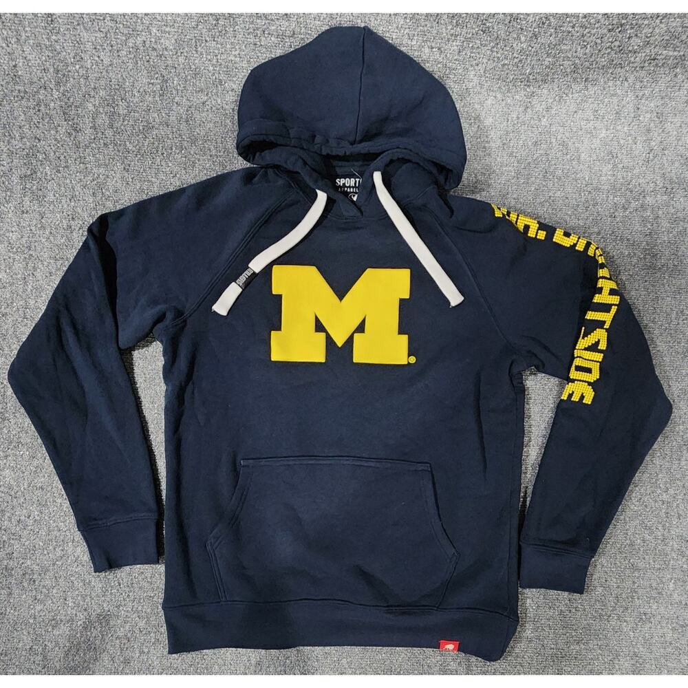 Sportiqe Michigan Wolverines Mr. Brightside Olsen Hoodie Midnight Navy Mens L